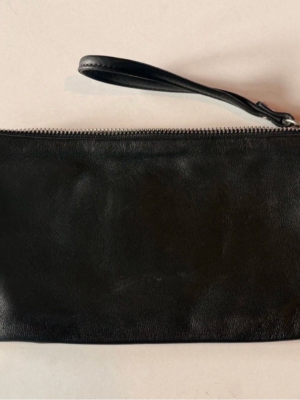 Classic Black Leather Wristlet Clutch - Rough & Tumble - Picture 2 of 6